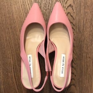 Pink sling back heels